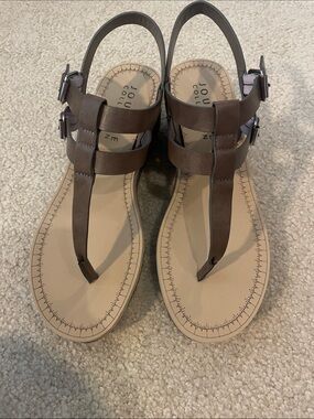 Journey Dark Brown Leather T‑Strap Sandals